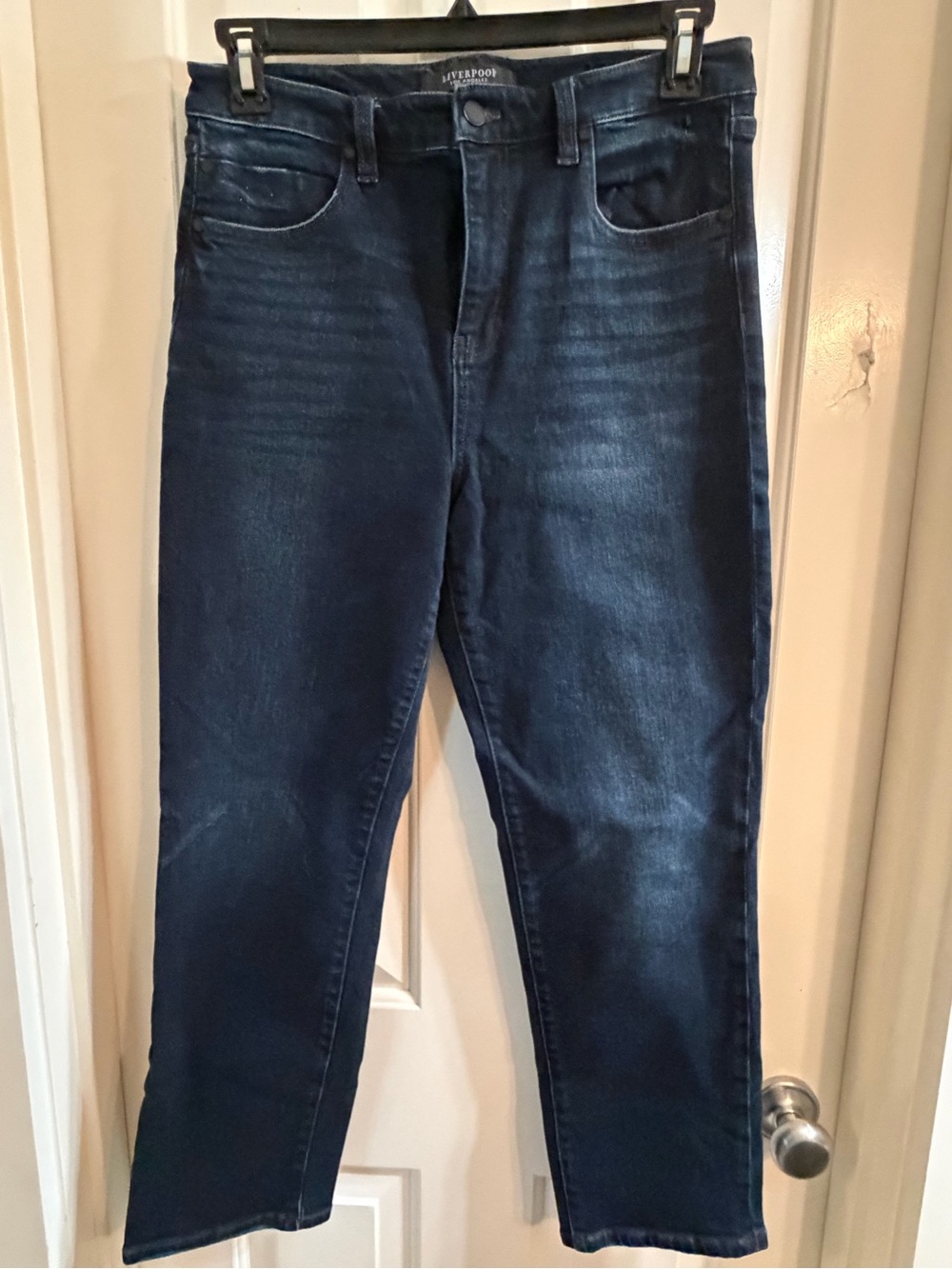 Liverpool Jeans Company Women's Straight Leg Jeans in Dark Blue